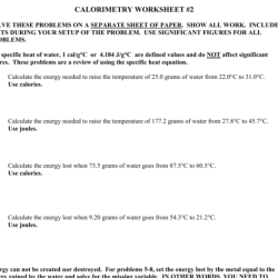 Calorimetry practice problems with answers pdf