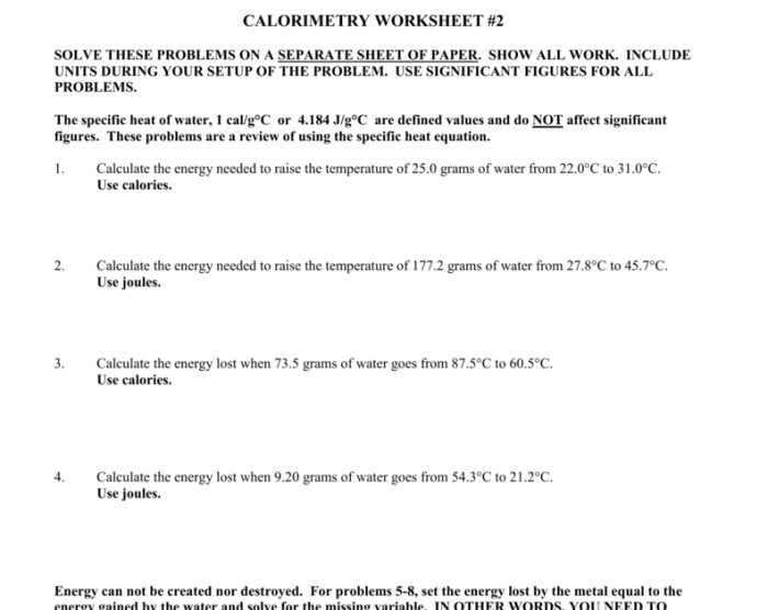 Calorimetry practice problems with answers pdf